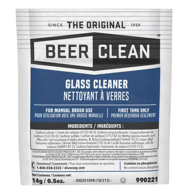 BEER CLEAN GLASS CLNR PWD 100/.5CS